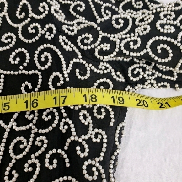 Vintage Laurence Kazar Pearl Beaded Black Top EUC - Picture 13 of 15